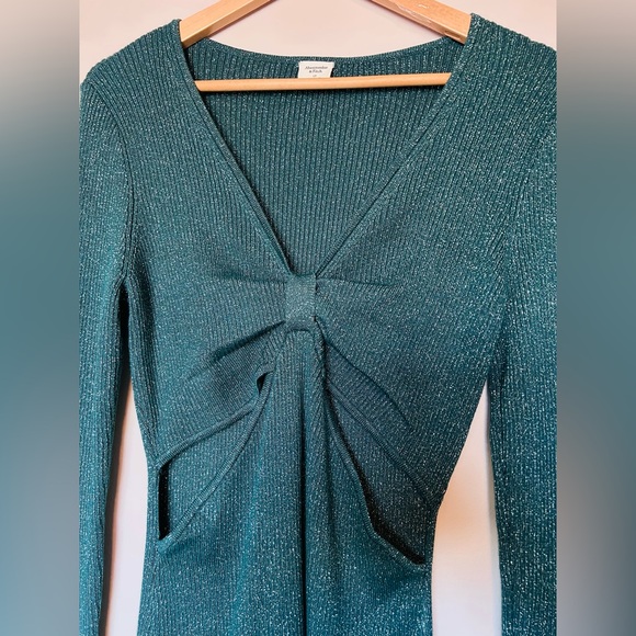 Abercrombie & Fitch Elegant Teal Long Sleeve Dress - Picture 5 of 12